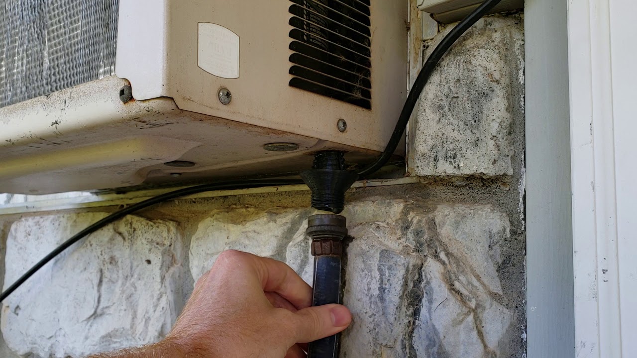 clean window ac condenser drains and pans