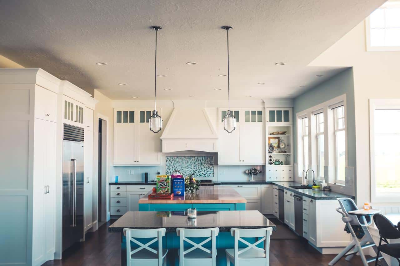 Interior designer consulting with clients