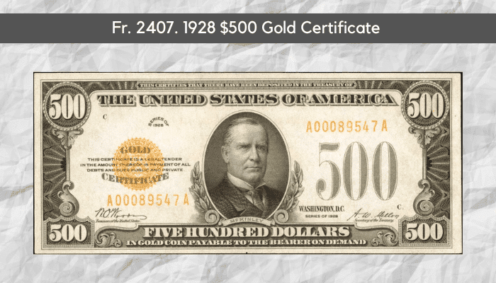 1928 0 Gold Certificate