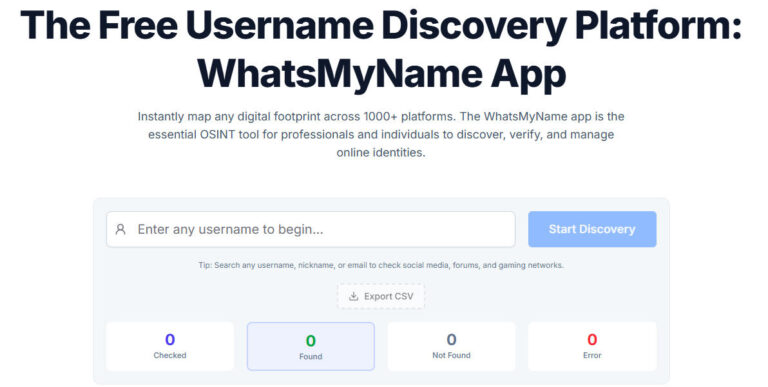 WhatsMyName App