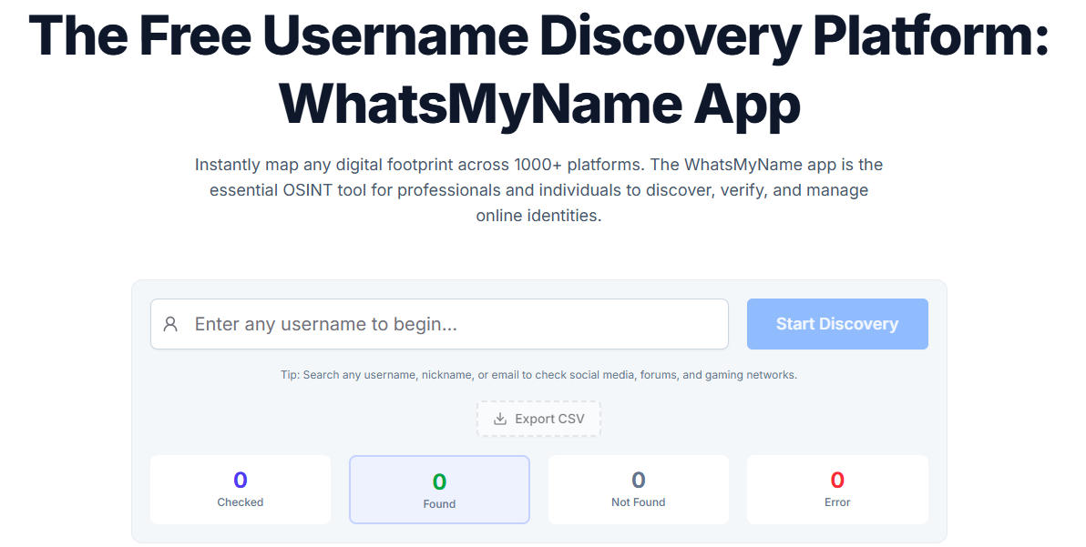 WhatsMyName App